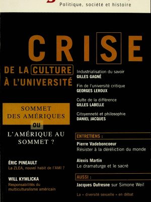 CRISE DE LA CULTURE A L'UNIVERSITE