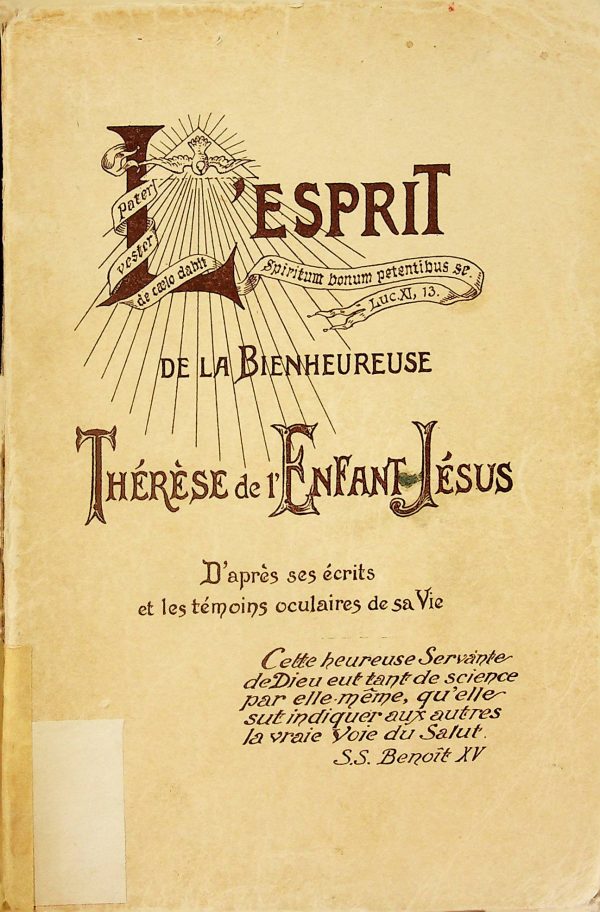L'Esprit de la Bienheureuse Thérèse de l'Enfant-Jésus