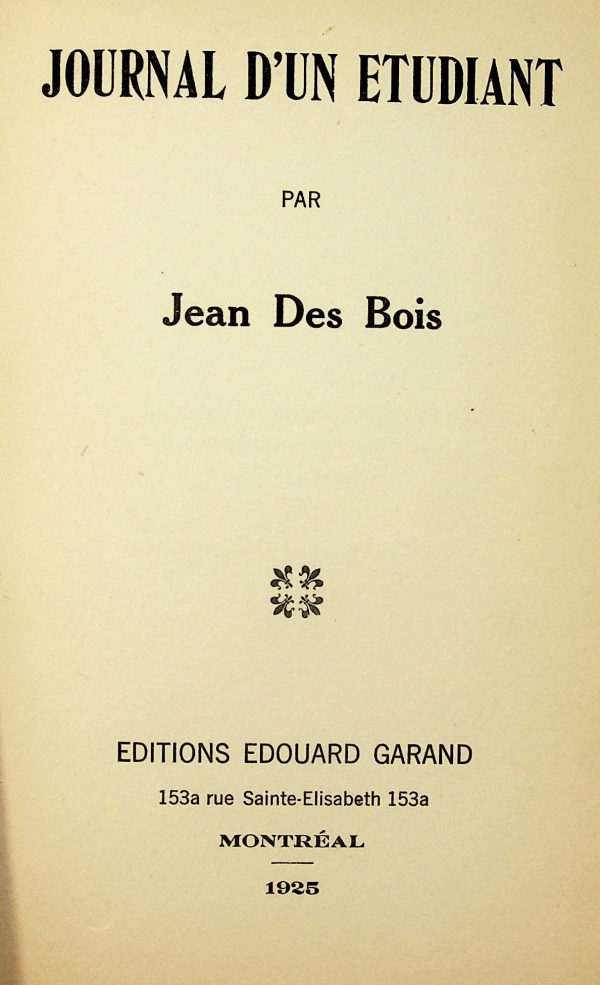 Journal d'un étudiant