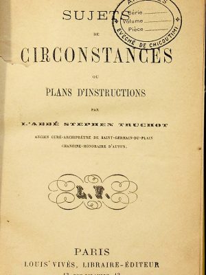 Sujets de Circonstances ou Plans d'Instructions T.01