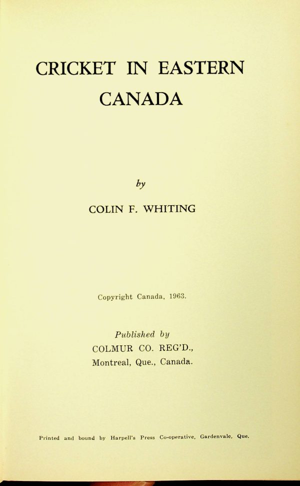 Cricket in Eastern Canada