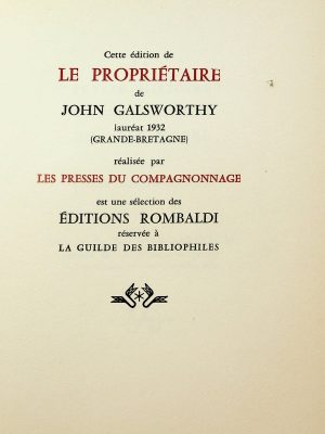 Prix Nobel de Littérature 1932 - Le propriétaire
