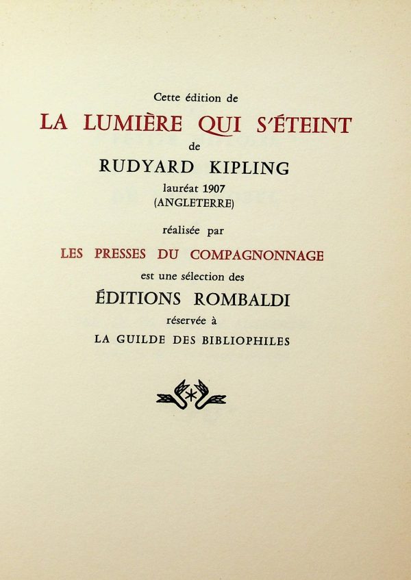 Prix Nobel de Littérature 1907 - La lumière qui s'éteint
