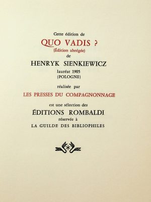 Prix Nobel de Littérature 1905 - Quo vadis?