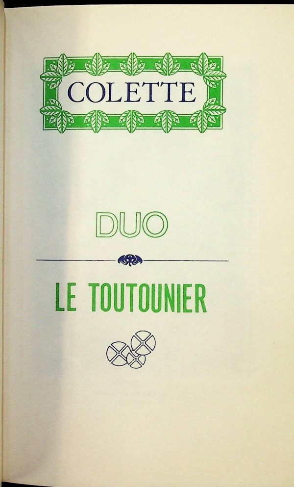 Colette, œuvres complètes - Duo / Le toutounier